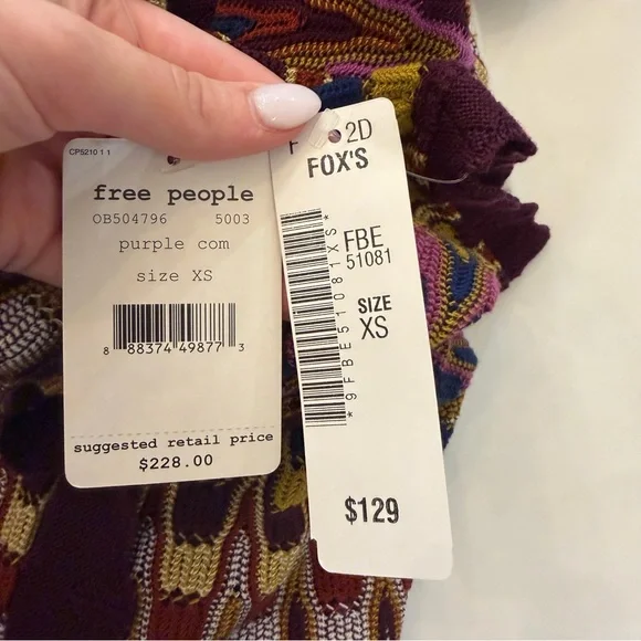 NWT $228 Free People Good Vibrations Retro knit maxi dress- Size XS - Picture 7 of 7